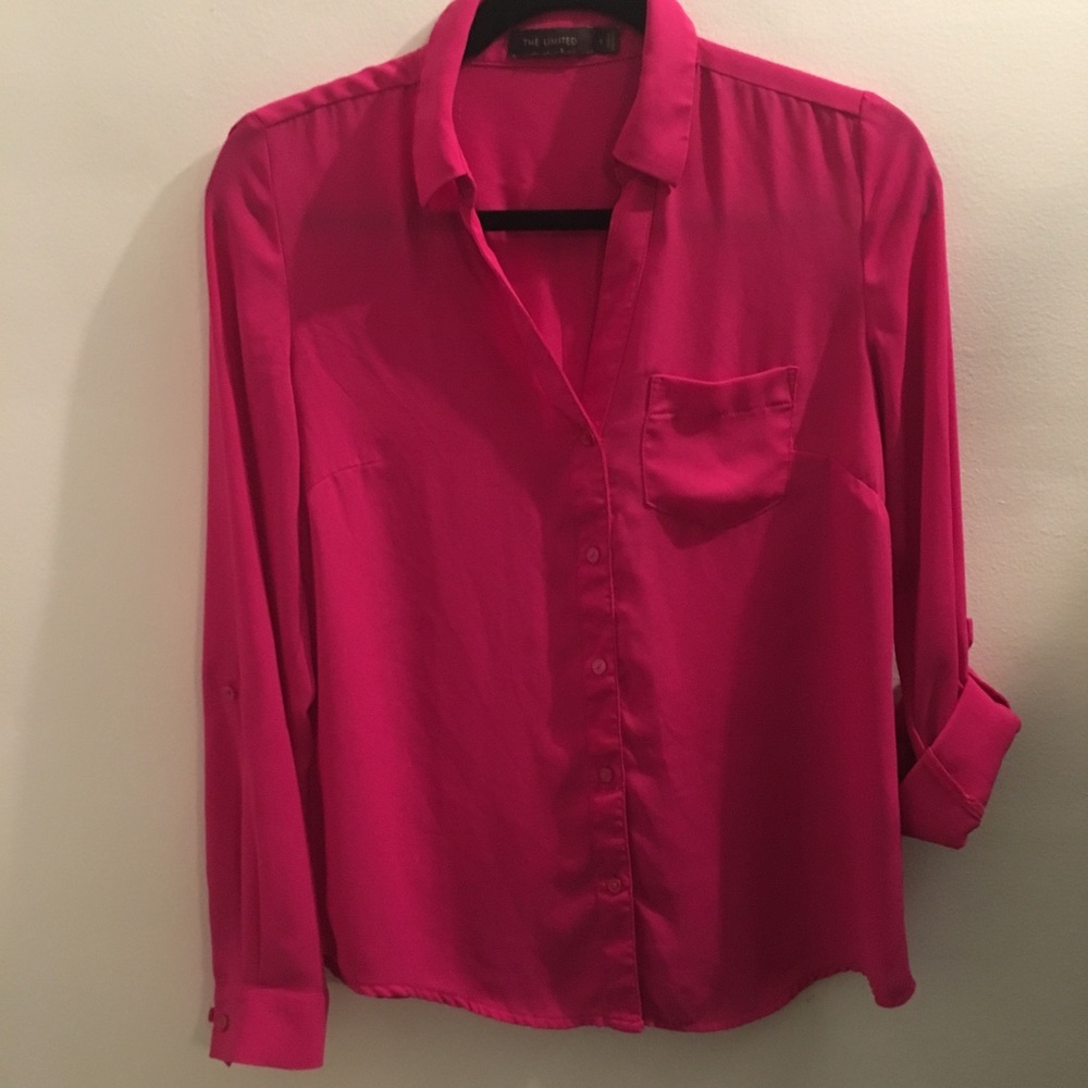 Limited fuchsia button up shirt size small